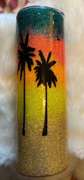 The “Palm” 20 oz Double Wall Stainless Steel Beach Tumbler