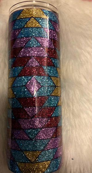 The “Aztec" 20 oz Double Wall Stainless Steel Pattern Tumbler