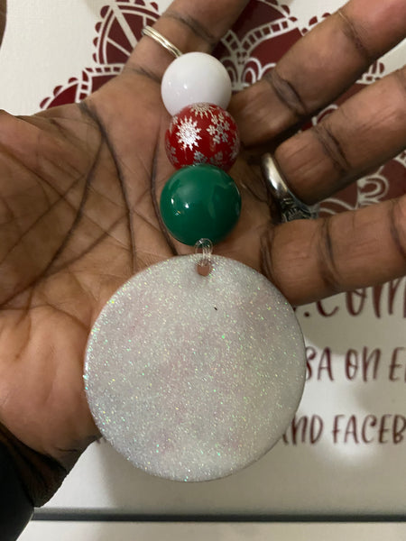 Candy Cane Beaded keychains