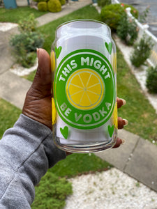 Lemon Vodka Glass Libbey 16 oz Beer Can Drinkware