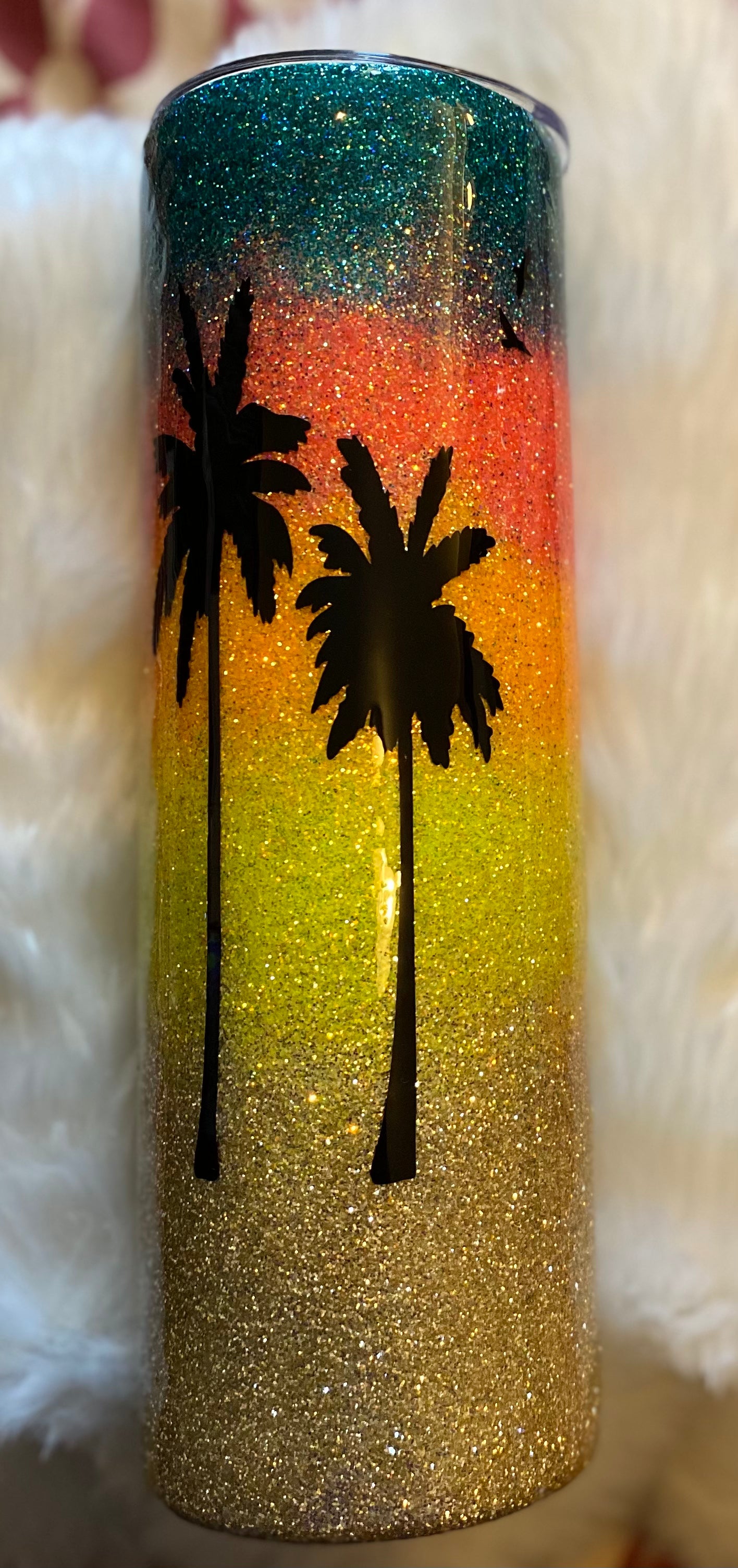 The “Grand Palm” 30 oz Double Wall Stainless Steel Beach Tumbler